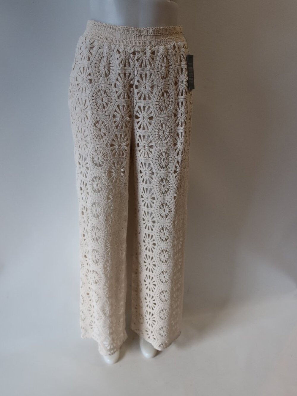 NWT Womens Misa Los Angeles Cream (Item- 211) Crochet  Pull-On Terra Pant S - Picture 7 of 15